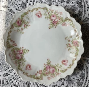 Vintage Plate Pink Roses Scalloped Edge Z S & C Bavaria Cottagecore - Picture 1 of 8