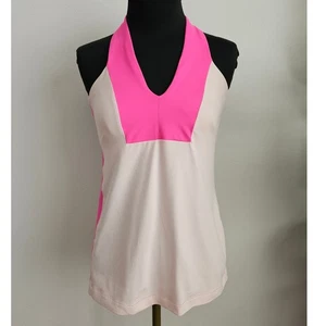 EUC lululemon Women's Yoga Built-In Bra Parfait Pink Open Soul Tank  8 - Picture 1 of 7