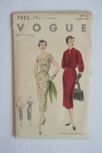 1953 Vintage Vogue 7882 Dress & Jacket Complete Pattern Size 12 Bust 30/Hip 33 - Picture 1 of 2