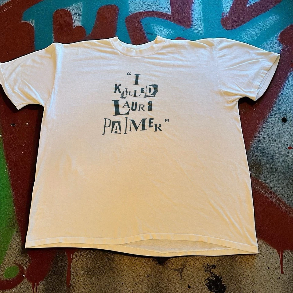 Camiseta XXL de colección Twin Peaks TV Show Laura Palmer David Lynch puntada única Foto 1 de 4