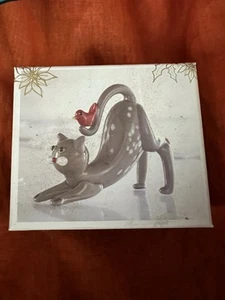 Pier 1 Unlikely Friends Cat/Bird Art Glass Figure NIB - Picture 1 of 7