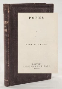 PAUL H. HAYNE Poems 1855 Charleston SC Poet of the Confederacy 1st Ed - Picture 1 of 5