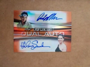 Ralph Macchio Hilary Swank /3 Prism Orange Autograph Card 2022 Leaf Pop Century - Picture 1 of 2
