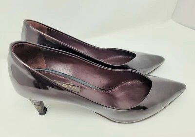 Louis Vuitton LV Gatito Tacones Punta Punta Punta Charol Talla EU34.5 US4.5 Borgoña Foto 1 de 4