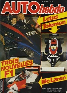 AUTO HEBDO n°257 12/03/1981 MAC LAREN LOTUS TOLEMAN GORDON MURRAY - Imagen 1 de 1