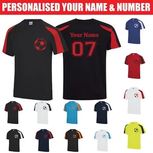 Personalised Custom Kids T-Shirt Your Name Number Football Sports Running JC03J - Picture 1 of 21