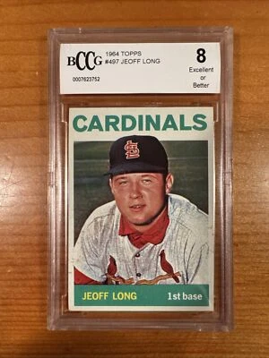 1964 Topps Jeoff Long #497 - BGS 8 NM-MT - St. Louis Cardinals - Image 1 of 2