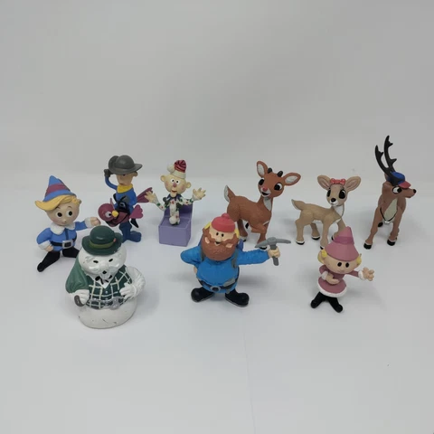 Lot Of 9 Rudolph The Red Nosed Raindeer PVC Figures From Island Of Misfit Toys Cover