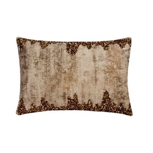 Decorative Lumbar Cushion Cover Gold 12 x 16 inch, Home Decor Linen - Carmela - Picture 1 of 3