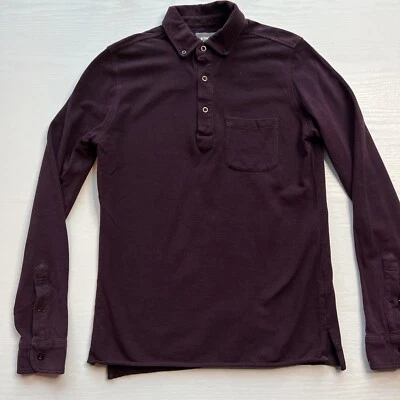 Camisa Polo Oxford Tejida Bonobos Para Hombre Pequeña Púrpura Calce Ajustado Manga Larga Foto 1 de 4