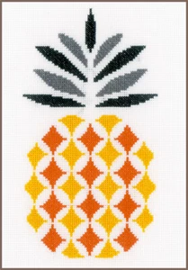 Vervaco Counted Cross Stitch Kit Pineapple 6.4" x 10.4" - Picture 1 of 3