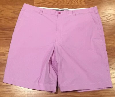 Cutter & Buck Drytec Barclay Purple Stripe Flat Front Golf Shorts MENS 40 EUC! - Image 1 of 3