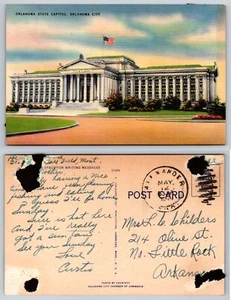 Postal - Oklahoma State Capitol, Oklahoma City, OK, EE. UU. - alrededor de 1944 - Imagen 1 de 1