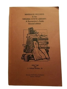 Marriage Records in the Virginia State Library: A Researchers Guide by Vogt - Bild 1 von 5