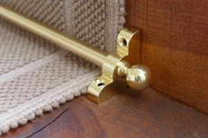Juego de hardware de latón pulido, varilla de escalera, varillas de corredor, alfombra de escalera de 1/2"" - Imagen 1 de 8