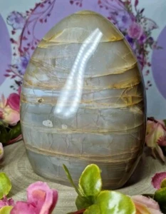 Schöne große auffällige Pfirsich Mondstein Kristallfreie Form Schnitzerei 1,3 kg 130 mm - Bild 1 von 13