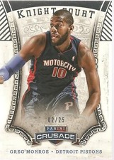 Greg Monroe Crusade 13-14 #10 Knight Court Silver #'d 02/25 Detroit Pistons Buck