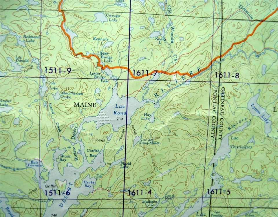 MAPA TOPOGRÁFICO DO GOVERNO CANADENSE QUADRANTE TOMASINE QUEBEC 1951 VINTAGE - Imagem 1 de 1