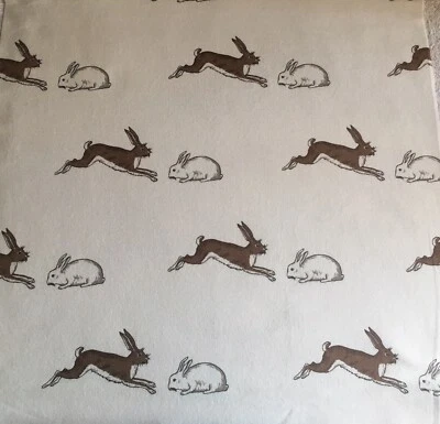 100cm x 100cm 1M Emily Bond Rabbits & Hares 100% brushed Cotton flannelette New - Image 1 of 4