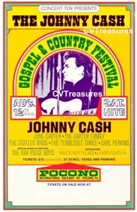 Johnny Cash Original Vintage LIVE Concert Poster, 1972 - Picture 1 of 1