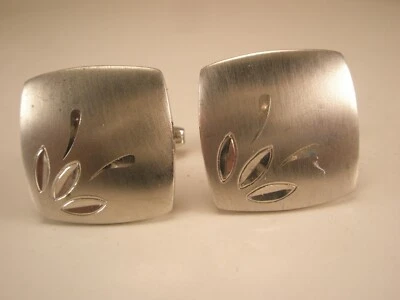 Gemelos Grabados Tono Plateado Calidad Vintage Marca FOSTER Diseño Simple Liso Foto 1 de 4