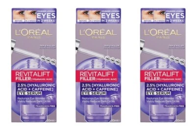 SALE! X3 Loreal Revitalift Filler + Hyaluronic Acid Eye Serum 20ml - RRP $155 - image 1 of 4