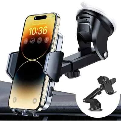 Car Phone Holder Dashboard Windshield Phone Mount Universal for iPhone Samsung - Image 1 of 4