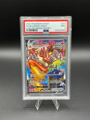 💥BLAZIKEN VMAX Alt Art Secret Rare Holo #201/198 Chilling Reign PSA 9 MINT💥 - Image 1 of 2