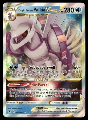 Origin Forme Palkia VSTAR 040/189 SWSH10: Astral Radiance LP-NM Pokemon TCG - Image 1 of 2