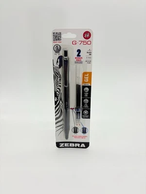 Pluma Zebra G-750 Premium Brass Barrel Med Point 0,7 mm tinta negra con tinta extra azul Foto 1 de 2