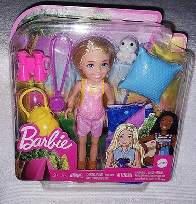 Barbie It Takes Two Chelsea Camping Muñeca Mascota Búho y Saco de Dormir Mini Set Nuevo Foto 1 de 2