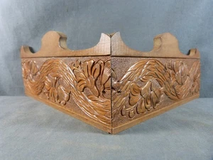 4 Panneaux bas-relief en bois sculpté "liane et fleur" de style Art Nouveau - Picture 1 of 11