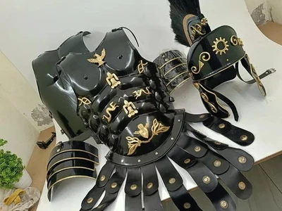 Medieval Roman Muscle Jacket with Roman Helmet Arm Shoulder Halloween costume - Image 1 of 4