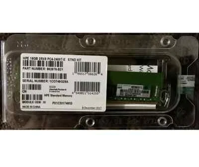 862976-B21 862690-091 HPE 2RX8 16GB DDR4 PC4-2400T UDIMM ECC Unbuffered Memory - Image 1 of 3