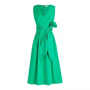 NWT J. Crew Sleeveless Wrap-top A-line Shirtdress in Organic Cotton Women's 0 - Picture 1 of 10