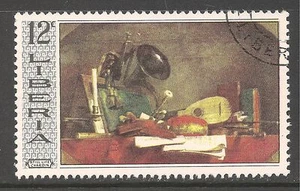 Liberia #492 (A197) VF USED  - 1969 12c Still Life, By Jean Baptiste  / Painting - Picture 1 of 1