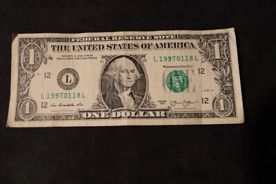 2013 ONE DOLLAR FANCY BIRTHDAY/ANNIVERSARY NOTE JAN 18, 1997  SN # L 19970118 L - Image 1 of 2