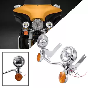 Lámpara de señal de giro de paso para conducir punto de niebla barra de luz para Harley Road King 1994-13 - Imagen 1 de 12