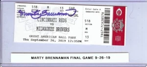 Marty Brennaman Signed Autographed Ticket Reds Final Game 9-26-19 JSA AX25441 - Picture 1 of 3