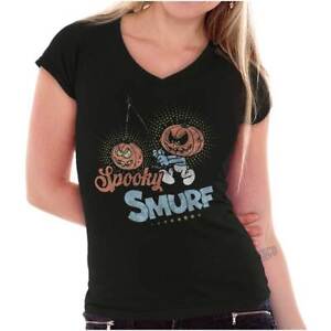 T-shirt vintage Halloween Spooky Schtroumpf femme à col en V