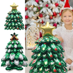 15/34In 4D Christmas Tree with Base Balloon, Self-Standing Multicolor XMAS - Picture 1 of 12