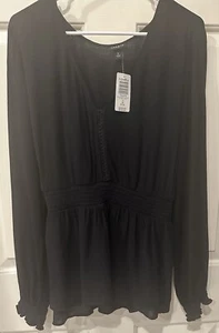 TORRID Langarmbluse schwarz - Gr. 3 (3X) - nagelneu mit Etikett - Bild 1 von 3