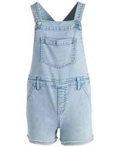 Epic Threads Denim Shortall Big Girls 16 Tulip Wash Frayed Hem Button Closure - Picture 1 of 14