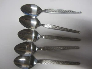 LOT OF 5 TEASPOON TROCADERO BY HANFORD FORGE STAINLESS FLATWARE - Picture 1 of 5