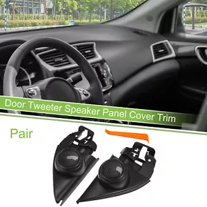 Pair Car Door Tweeter Speaker Cover Trim for Volkswagen Jetta 2013-2019 Black - Picture 1 of 7