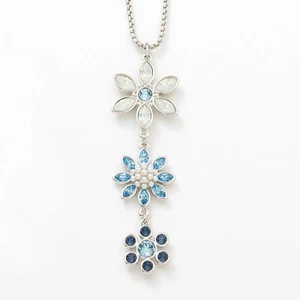 Colgante Touchstone Crystal de Swarovski CORTE FRESCO Blanco Azul Chapado en Rodio - Imagen 1 de 2