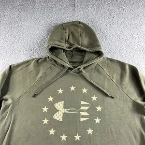 Under Armour Sweater Mens Extra Large Green Hoodie Sweatshirt Coldgear Patriotic - Picture 1 of 9