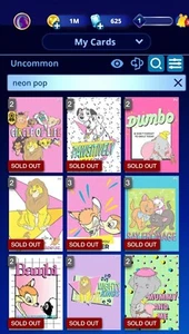 Topps Disney Collect - Neon Pop W/Award - 9 Digital Cards - Picture 1 of 1
