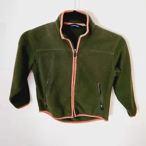 Lands' End Green Fleece Zip Up Boys Size Medium 5/6 - Picture 1 of 4