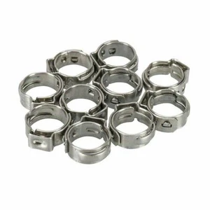 25 piezas abrazaderas de manguera de una sola oreja anillos de abrazadera de acero inoxidable inalámbricos de 5,3-16,6 mm hágalo usted mismo - Imagen 1 de 7